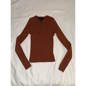 Forever 21 Burnt Orange Knit Long Sleeve Sweater Small